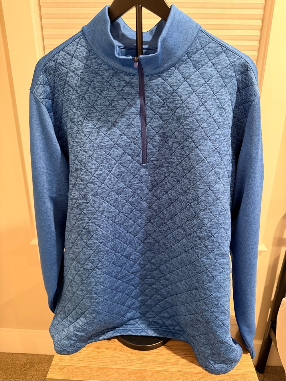 Antigua Quilted Half-Zip Pullover in Blue